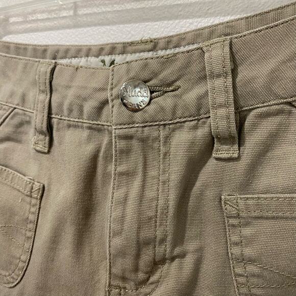 Vintage Y2K Mudd Jeans Tan Booty Mini Shorts Size 5 Low Rise 90s Retro Festival - Picture 5 of 8